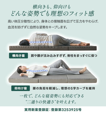 マットレス 三つ折り 10cm 体圧分散 高反発マットレス 硬め 折りたたみ ベッドマット 敷布団 セミシングル シングル 折り畳みマットレス 体圧分散 洗えるカバー 抗菌防臭 通気性いい 圧縮梱包 腰痛 肩こり ベッドマット 敷布団