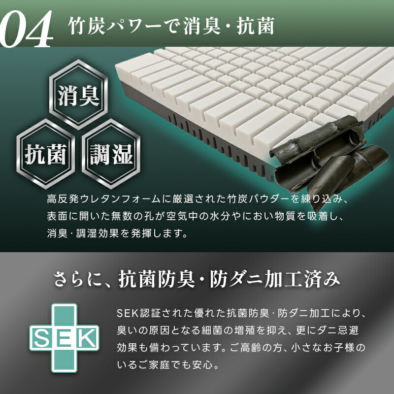 マットレス シングル 2層カッティング構造 高反発マットレス 三つ折り 10cm 高密度ウレタン 腰部サポート 折りたたみマットレス 高耐久 寝返りサポート 通気性 体圧分散 横向き寝に最適 抗菌防臭 防ダニ 洗えるカバー 敷布団 超高密度