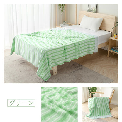 タオルケット 綿 シングル ダブル 綿100% タオル地 毛布 ブランケット ストライプ柄 ひざ掛け 抗菌 防臭 軽量 柔らかい ウォッシャブル おしゃれ かわいい 春夏秋冬 洗える おしゃれ 140*200 180*200 ギフト