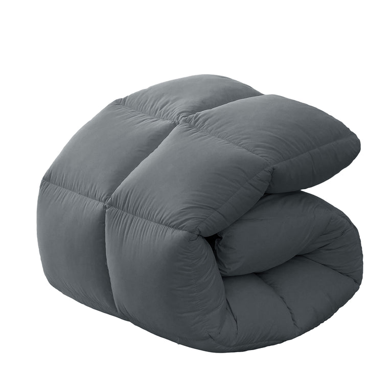Softime 掛け布団 人工羽毛布団 シングル ダックダウン90%相当 【宇宙服素材エアロゲル採用 羽毛布団より軽量・通気・保温】 オールシーズン 肌掛け布団 帝人FWALINE 軽くて暖かい 体にフィット暖かさ持続 掛けふとん 軽量 洗える ふんわり ホコリ出にくい 抗菌防臭 防ダニ ピーチスキン加工 充填量0.9kg（150x210cm グレー）