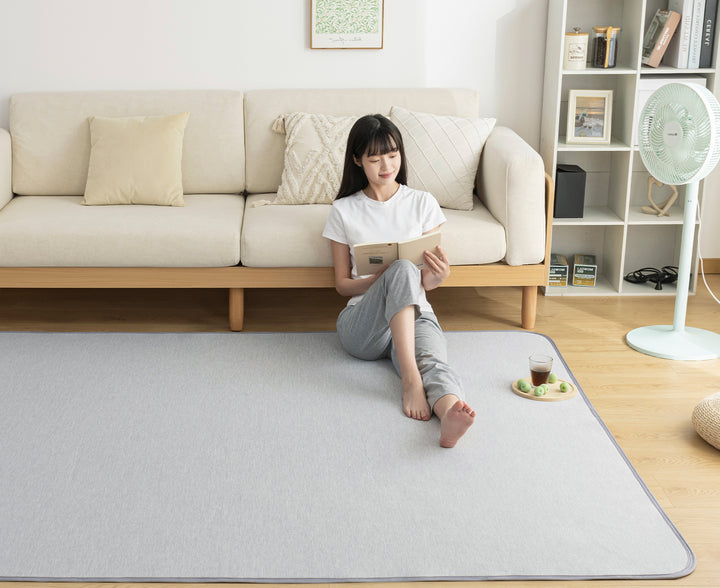 Softime カーペット 夏用ラグマットI007-185185YWGY 185×185cm (約2畳） グレー