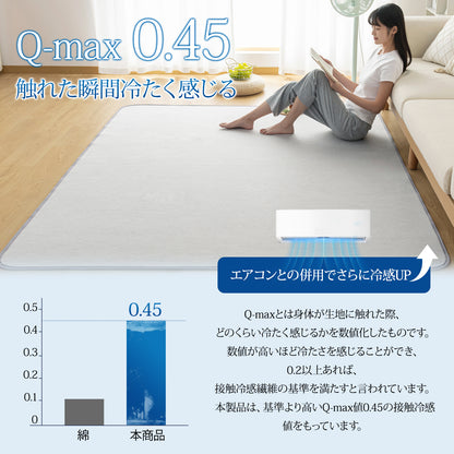 Softime カーペット 夏用ラグマットI007-185185YWGY 185×185cm (約2畳） グレー