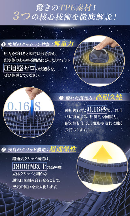 Softime 枕 まくら 首が痛くならない枕 ジェル枕 3 層立体構造 TPE 枕 2 段階高さ調整 快眠枕 圧力分散