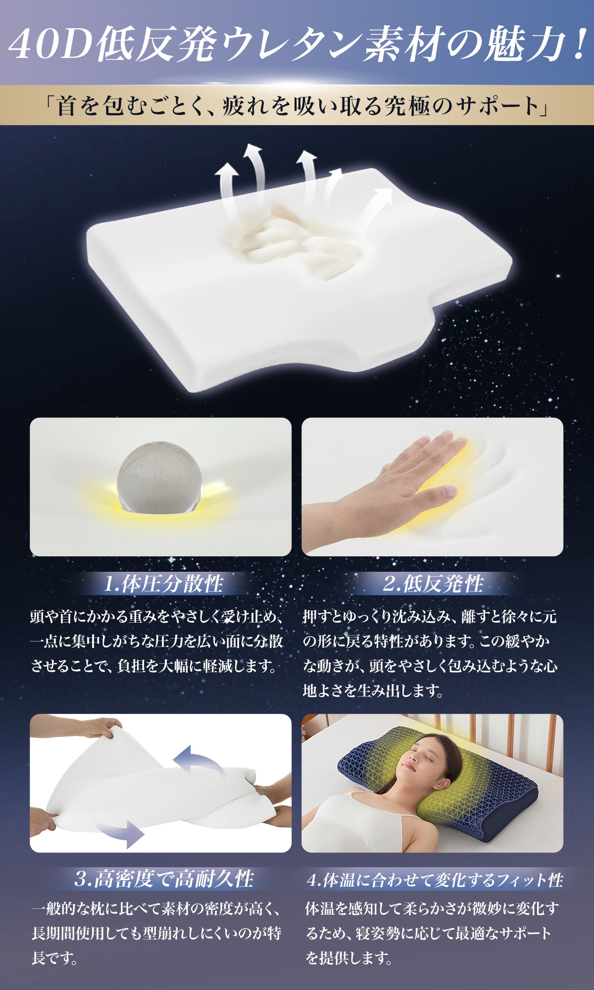 Softime 枕 まくら 首が痛くならない枕 ジェル枕【超柔らかい TPE+40D 低反発ウレタン + 4D 立体設計】枕 肩こり いびき対策 整体枕 横寝枕 快眠枕 ジェルピロー 無重力枕 ゲル枕 tpe 枕 ハニカム枕 pillow 無重力ピロー 人間工学 高め 低反発枕 圧力分散 ウェーブ形 強通気性 枕カバー付 約 60358/13cm 穏眠（エンドモデル・W フィット）