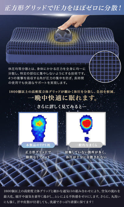 Softime 枕 まくら 首が痛くならない枕 ジェル枕 3 層立体構造 TPE 枕 2 段階高さ調整 快眠枕 圧力分散