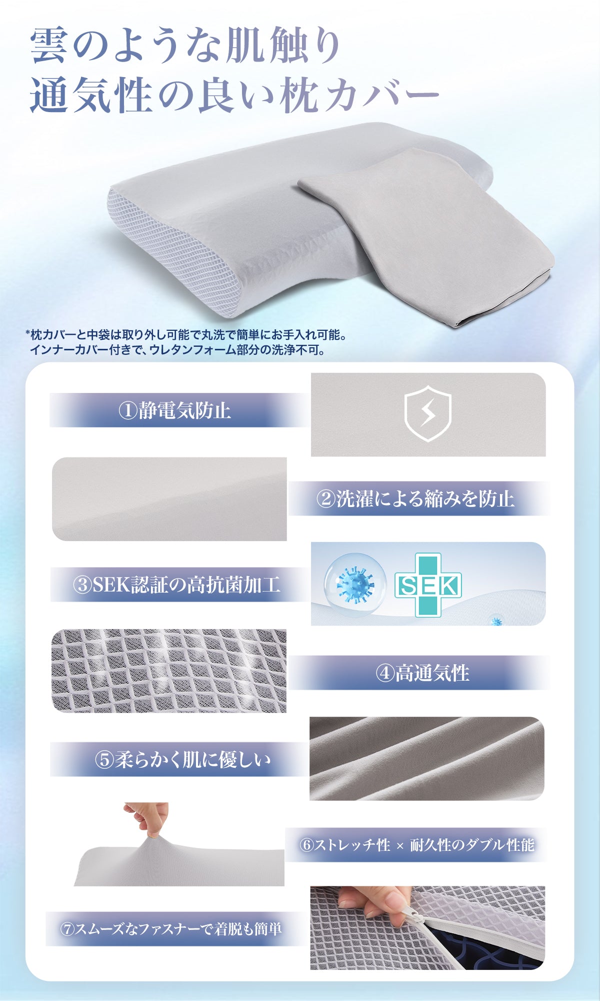 Softime 枕 まくら 首が痛くならない枕 ジェル枕【超柔らかい TPE+40D 低反発ウレタン + 4D 立体設計】枕 肩こり いびき対策 整体枕 横寝枕 快眠枕 ジェルピロー 無重力枕 ゲル枕 tpe 枕 ハニカム枕 pillow 無重力ピロー 人間工学 高め 低反発枕 圧力分散 ウェーブ形 強通気性 枕カバー付 約 60358/13cm 穏眠（エンドモデル・W フィット）
