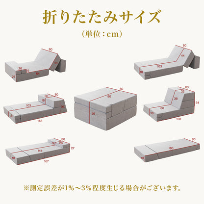 Softime マットレス シングル 極厚18cm 7Ｗay 30D 高反発 ソファマットレス 一人用 折りたたみマットレス ソファーベッド 洗えるカバー 一人暮らし 単身赴任 来客用 圧縮梱包 折りたたみマットレスソファ 80*180*18cm グレー F4