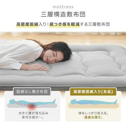布団セット シングル セミダブル ダブル 寝具セット 布団4点/7点セット カバー付きセット 帝人アクフィト 敷き布団 高密度固綿入り 中綿増量 来客用 布団セット 洗える 防カビ 抗菌防臭 防ダニ 掛け布団 敷布団 掛け布団セット
