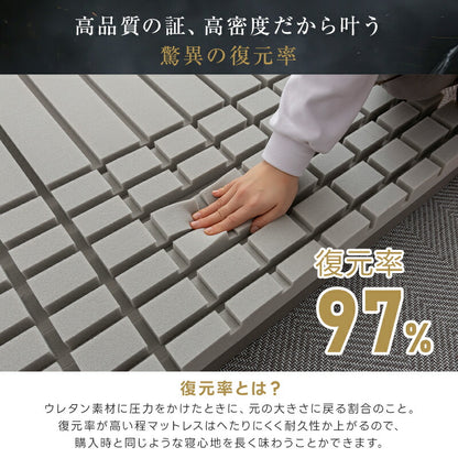 マットレス 高反発 シングル 2層構造 極厚10cm 高密度 190N 30D 硬め 折りたたみ 3つ折り 洗えるカバー 抗菌消臭 ニット メッシュ 寝返り 体圧分散 腰サポート 高反発マットレス 三つ折りマットレス 折り畳み コンパクト ギフト対応