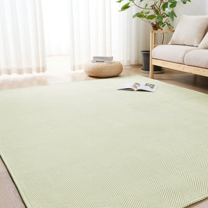 Softime カーペット ラグ ヘリンボーン柄 185×235cm（約3畳）ラグマット 滑り止め オールシーズン 洗える じゅうたん 床保護 防音 おしゃれ 北欧 リビング 幾何柄 ベージュ